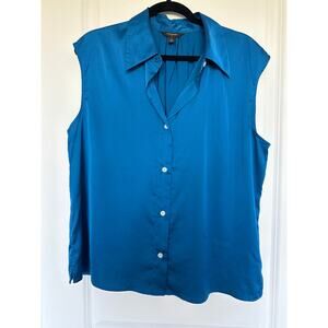 Banana Republic Factory Satin Sleeveless Button Blouse, L